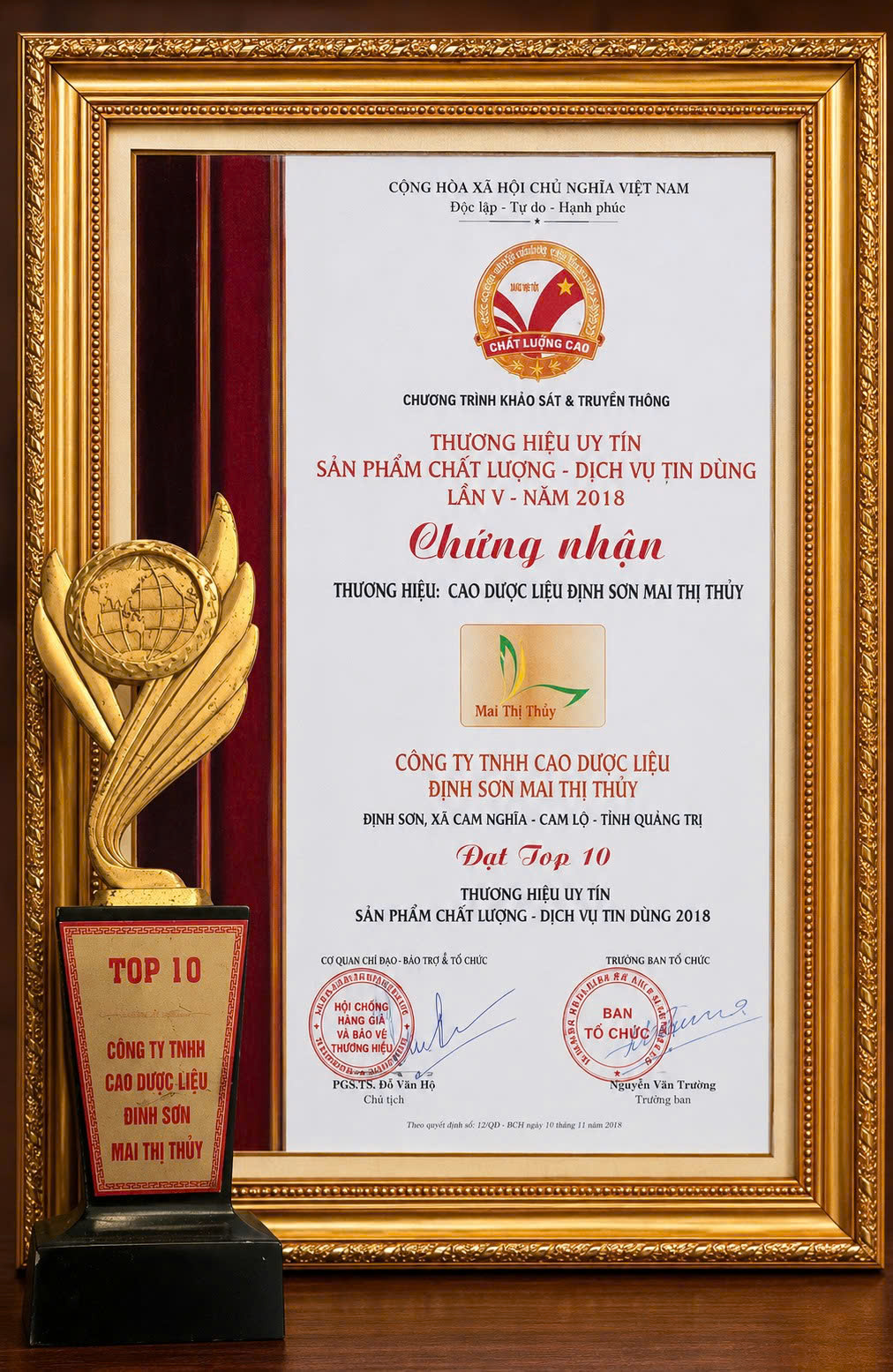 Top 10 Thương hiệu Uy tín 2018